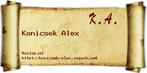 Konicsek Alex névjegykártya