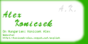 alex konicsek business card